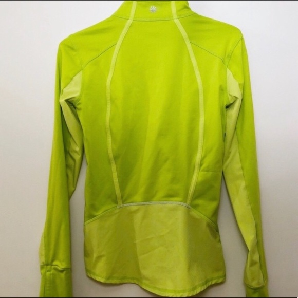 Athleta Neon Lime Green Zip up Plush Tech Jacket - Picture 4 of 8